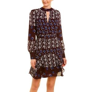 PARKER Tiered A-Line Floral Dress with Keyhole Neck